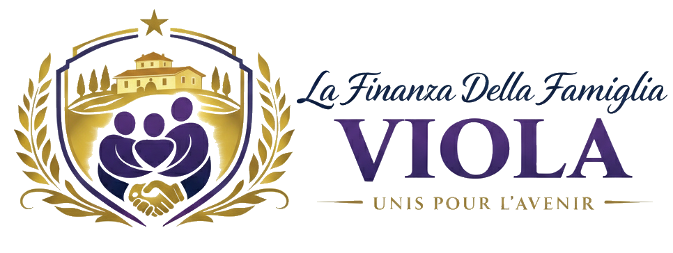 Logo partenariat-immobilier-et-financier à Carcassonne, blason famille unie, maison et laurier pour sécurité et avenir